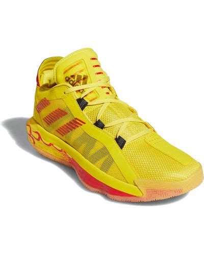 Adidas Rubber Dame 6 Basketball Shoes In Yellowredblack Yellow For