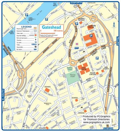 Map Of Gateshead Created In 2011 For Thomson Directories One Of