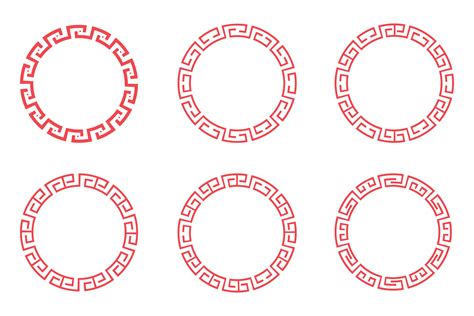 Chinese Red Circle Set Design 528922 Vector Art At Vecteezy
