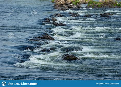 White Water On The Rocks Stock Image Image Of Rocks 128903109