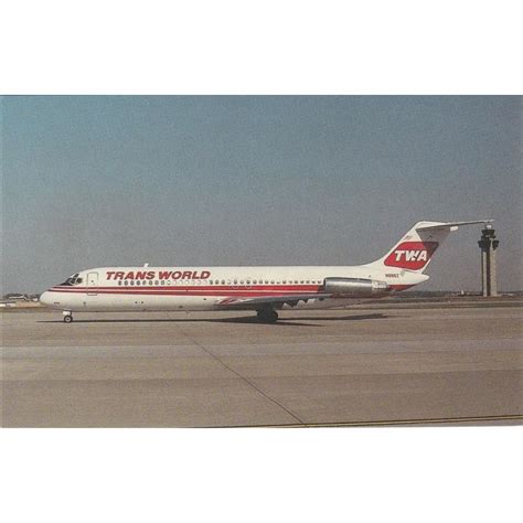 Twa Trans World Airlines Douglas Dc9 32 Civil Aircraft Postcard A20033
