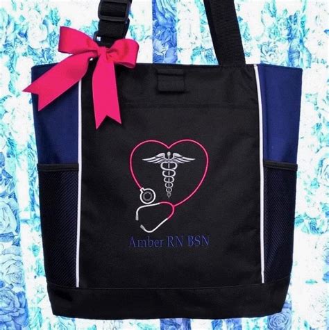 Personalized Nurse Tote Monogrammed Nurses Bag Nurse Appreciation