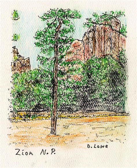Zion National Park Drawing By Danny Lowe Fine Art America
