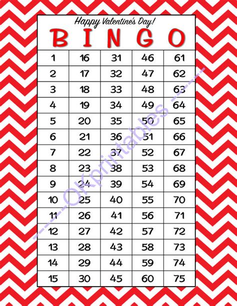 Printable Number Bingo Cards 1 75 Stack Sbjoa