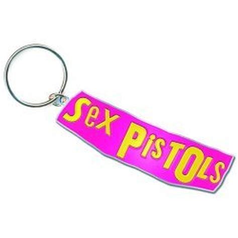 Sex Pistols Classic Name Pink Yellow Logo Metal Keychain Keyring T