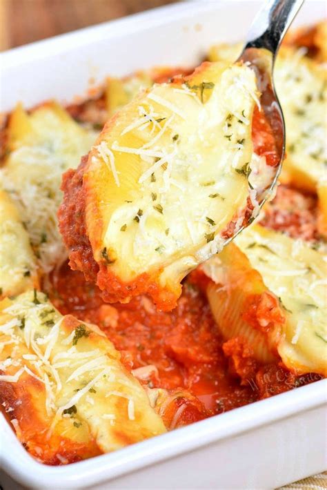 Stuffed Shells Made With Flavorful Three Cheese Ricotta Filling And