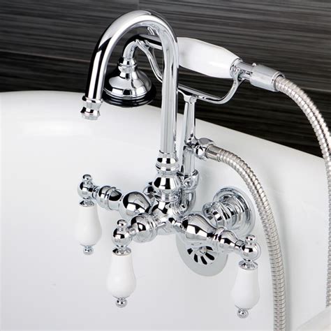 Shop Bathtub Wall Mount Claw Foot Tub Filler With Handshower In