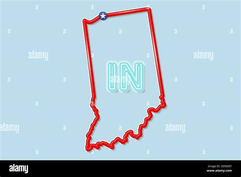 Indiana Us State Bold Outline Map Vector Illustration Stock Vector