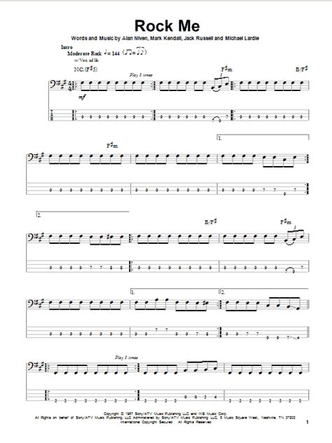 Rock Me By Great White Bass Tab Guitar Instructor