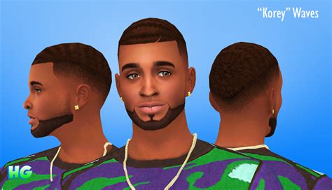 “korey” Waves Fade Sims 4 Hair Male Sims 4 Afro Hair Male Sims 4