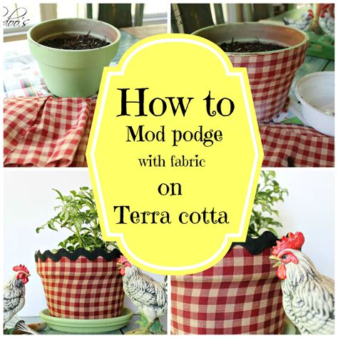 How To Mod Podge A Terra Cotta Pot With Fabric Debbiedoos