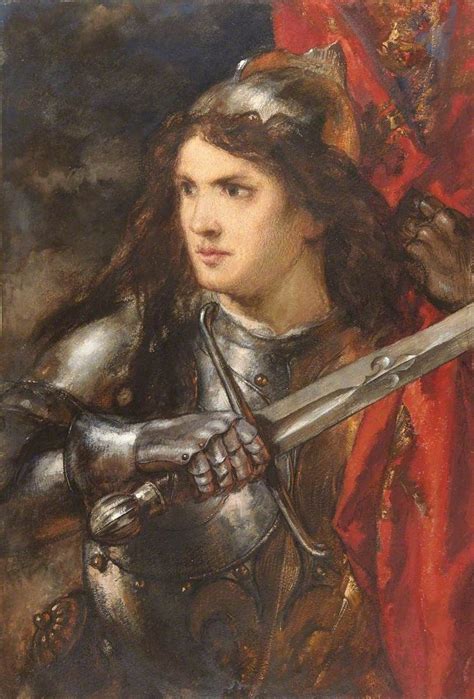 This Picture Contains A Watercolor Portrait Of Joan Of Arc Also Know