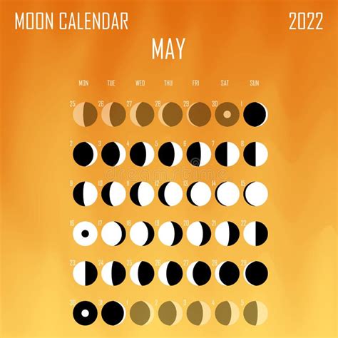 May 2022 Moon Calendar Astrological Calendar Design Planner Place