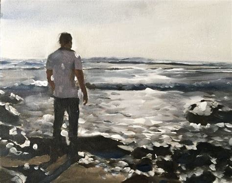 Man Alone On Beach Painting Man Print Man Art Etsymktgtool Walking