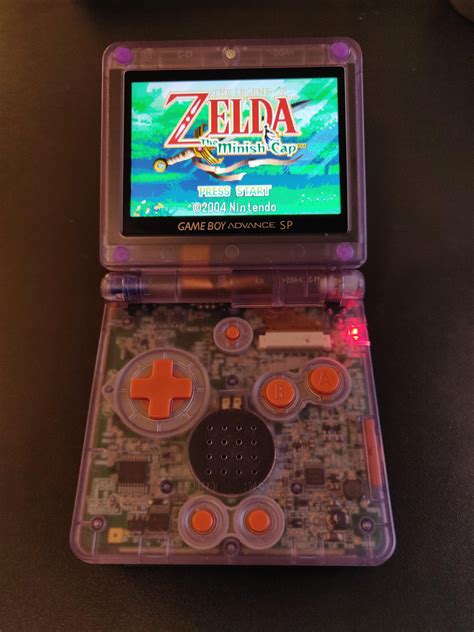 Gameboy Advance SP mod with IPS LCD, semi-transparent shell and colored