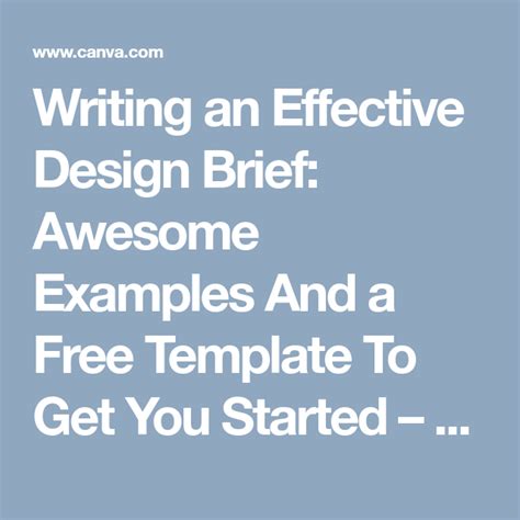 How To Write A Design Brief That Gets You Results With Images Brief