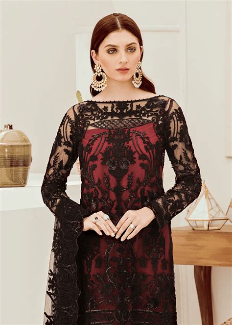 Fancy Net Dresses Fully Embellished With Embroidery Nameera By Farooq