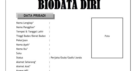 Contoh Biodata Diri Pelajar Download Contoh Cv Beasiswa Word Pdf Imagesee
