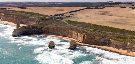 Aerial View Of Twelve Apostles Great Ocean Road Coastline Victoria