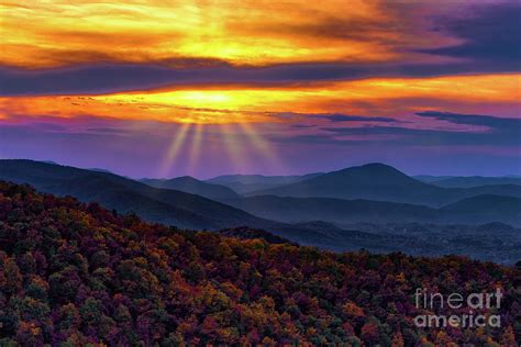 Blue Ridge Autumn Sunrise Photograph By Dan Carmichael