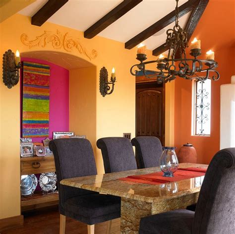 Great Use Of Color In This Swestern Dining Room Mexican Interior
