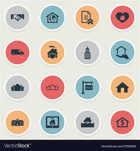 Set Of Simple Real Icons Royalty Free Vector Image