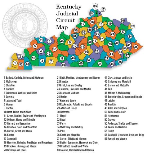 Kentucky Commonwealths Attorneys Association Kentucky Judicial Circuit Map