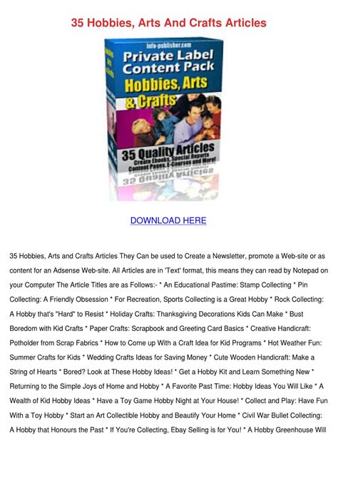 35 Hobbies Arts And Crafts Articles By Ulyssessosa Issuu