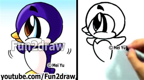 How To Draw A Cartoon Penguin Draw Animals Easy Step By