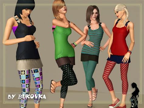 Bukovkas Dress Expecting Clothes Everyday Dresses Sims 3