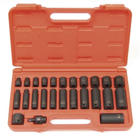 Sunex 38 In Drive Sae Master Impact Socket Set 25 Piece 3325 The