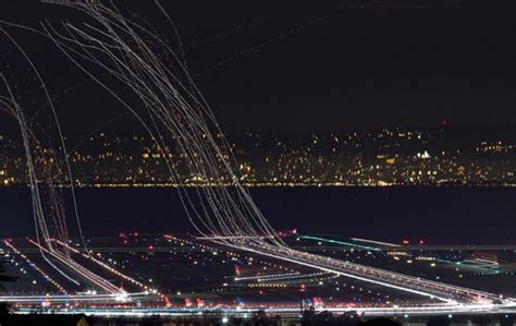 Long Exposures Of Aircraft Landings And Takeoffs 14 Pics