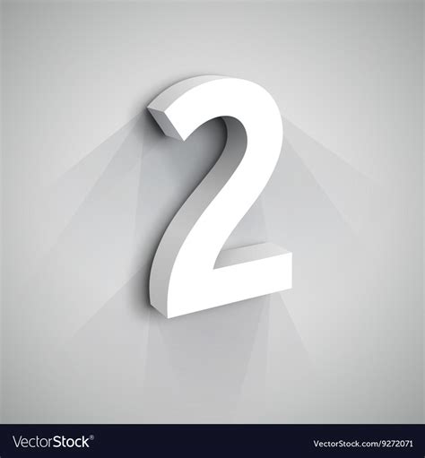 3d Number Two Royalty Free Vector Image Vectorstock