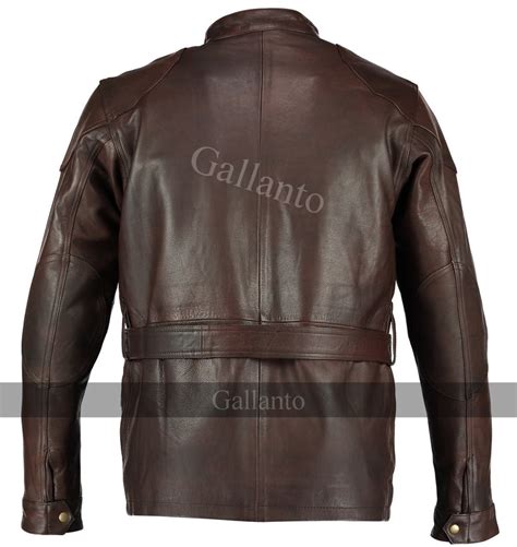 Vintage Brown Benjamin Button Biker Mens Motorcycle Leather Jacket