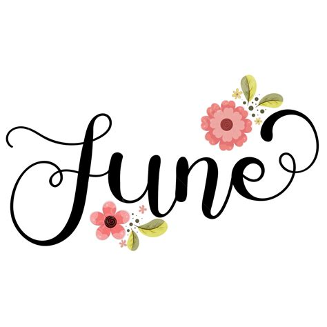 Hello June Calendar Month With Flowers And Leave Welcome Summer Vector