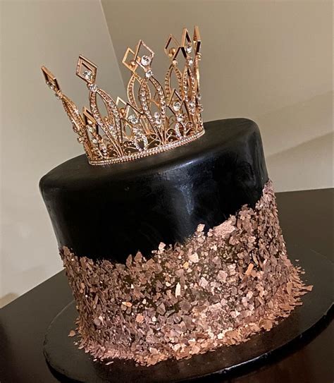Rose Gold And Black Cake Birthday Cakes For Women Beautiful Birthday Cakes Queens Birthday Cake