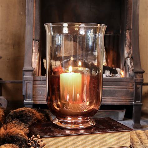 Glass Copper Candle Holder With Candle By Dibor