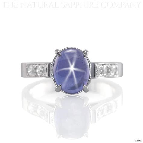 Natural Untreated Blue Star Sapphire Engagement Ring Star Sapphire