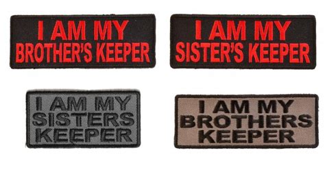 I Am My Brothers Keeper And I Am My Sisters Keeper Patches Set Of 4 By