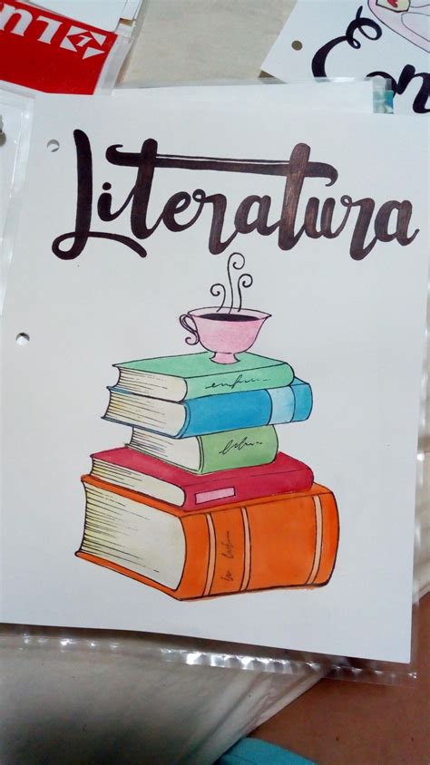 Carátula De Literatura Dibujo Caratula Literatura Acuarelas