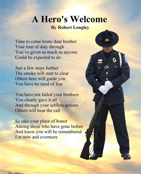 A Heros Welcome Police 1 By Robert Longley Police Memorial Hero