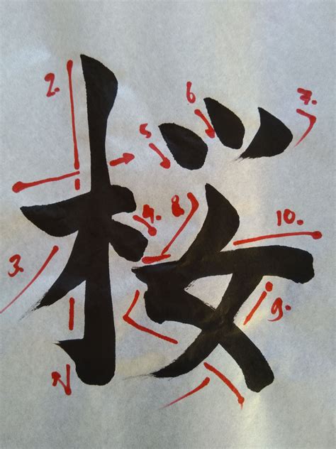 How To Write The Kanji 漢字 For Cherry Blossom 桜 Sakura Ou You
