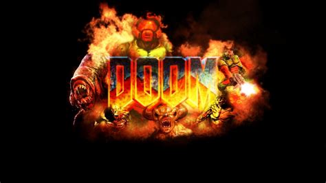 1366x768 Resolution Doom Game Logo 1366x768 Resolution Wallpaper