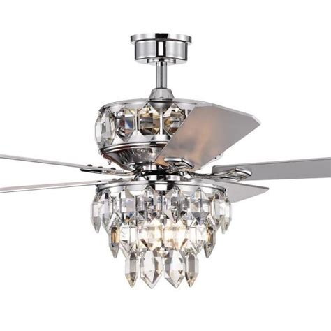 Edvivi Howell 52 In Modern Led Indoor Chrome Glam Ceiling Fan With