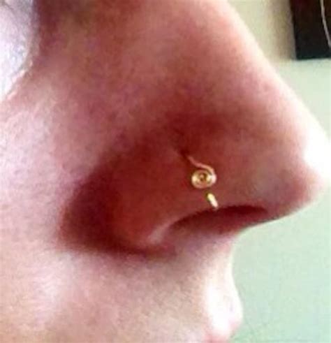 Swirl Nose Ring Hoop In 24 Gauge 14k Rose Gold Or Gold Fill Etsy