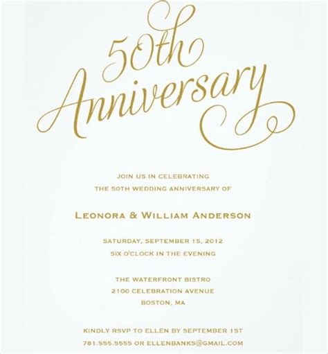 Th Wedding Anniversary Invitation Templates Microsoft Word