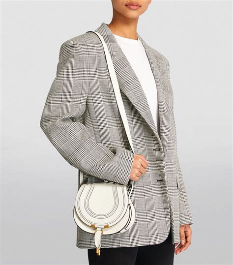 Chloé white Small Leather Marcie Saddle Bag Harrods UK