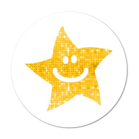 Sparkly Gold Star Stickers - SuperStickers png image