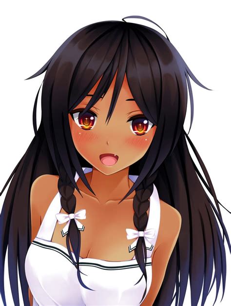 Darker Skin Anime Girl Android Red