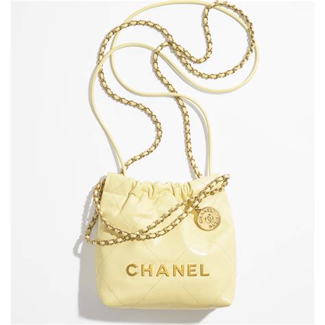 Chanel 22 Mini Handbag Calfskin Macrame And Gold Tone Metal Dark Green